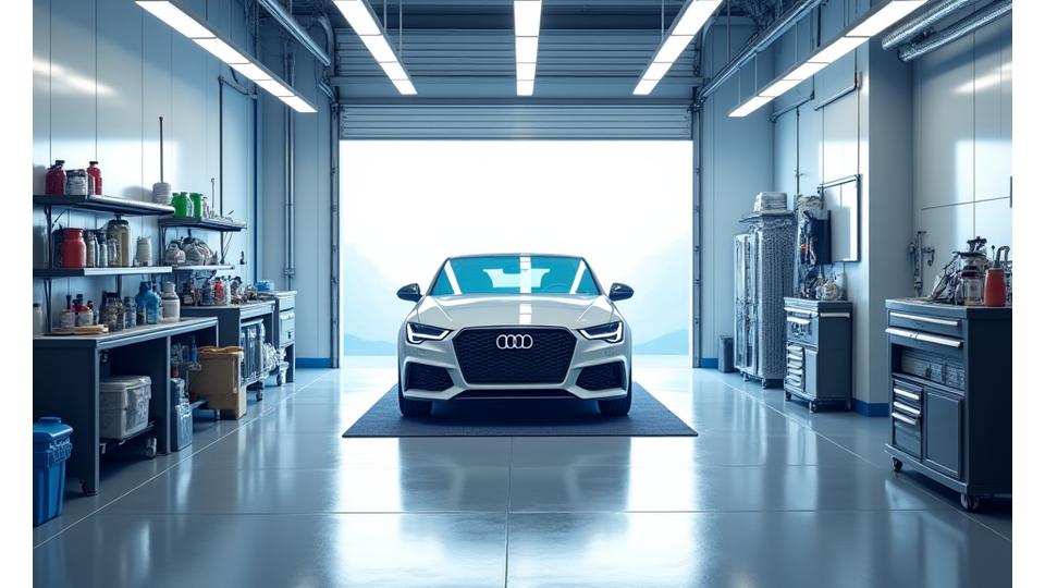 Intérieur high-tech de l'atelier thaito-go.com avec équipement de detailing professionnel.