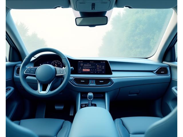 Infographie montrant la qualité de l'air intérieur purifié dans un habitacle automobile après traitement thaito-go.com
